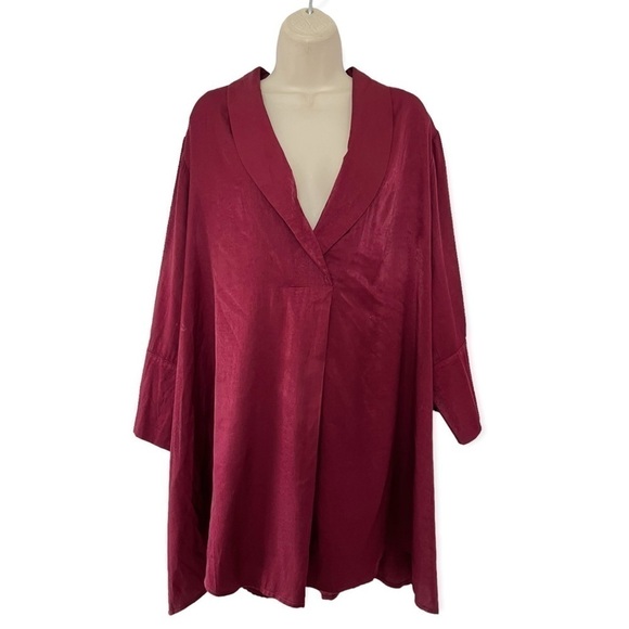 Ellos Women's Plus Size 22 Burgundy V Neck Tunic Top - Picture 1 of 7